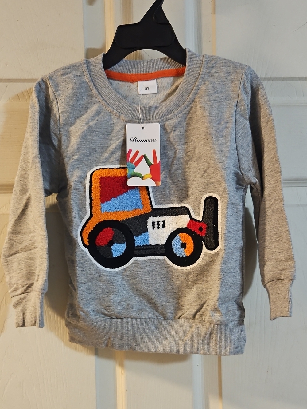 BUMEEX KIDS CONSTRUCTION SWEATSHIRT: GRAY: NEW WITH TAGS: 2T (2Y)